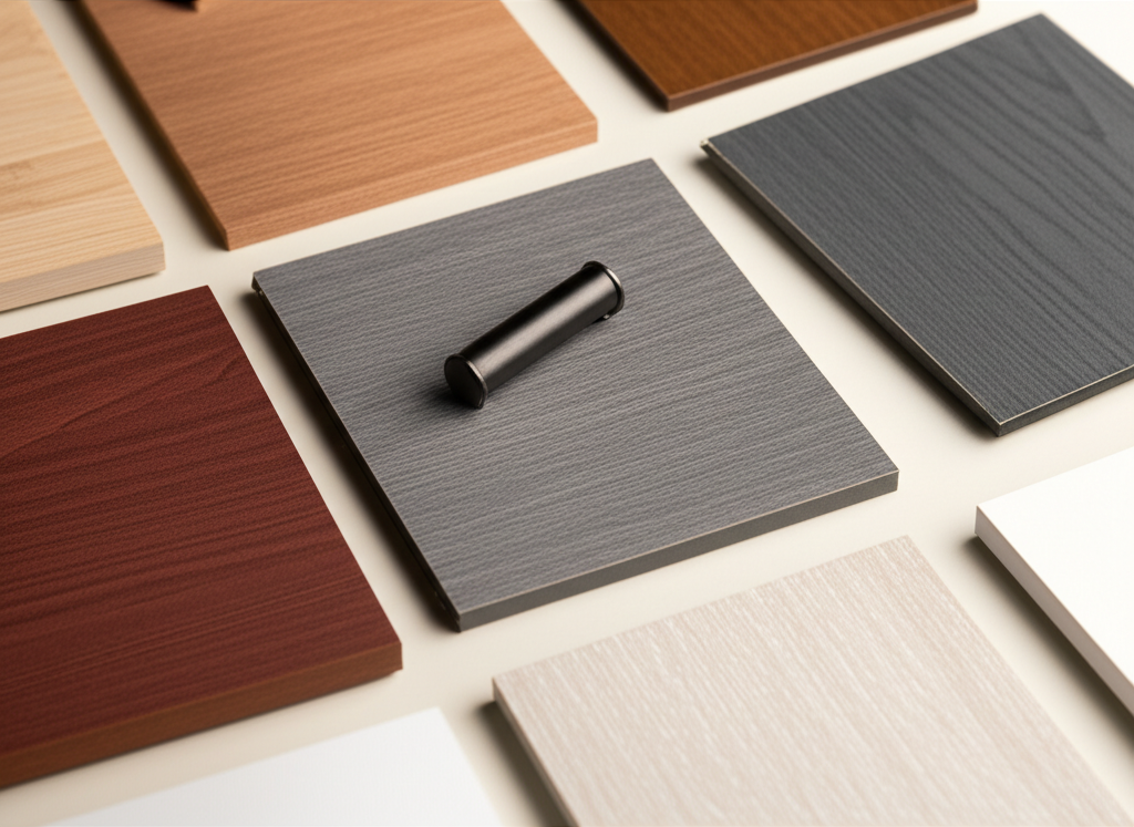 Premium bifold door materials and hardware samples