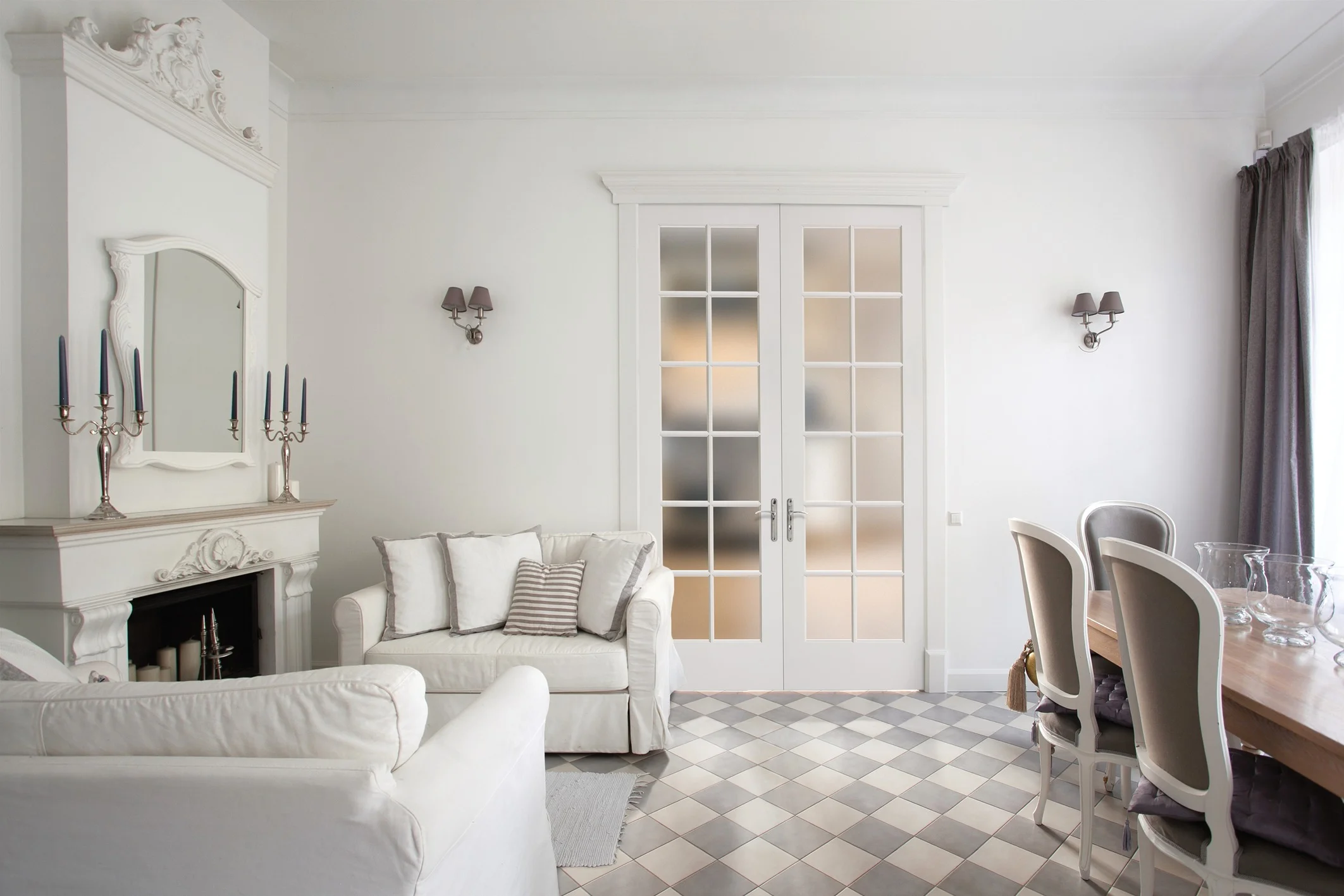 Privacy Glass Doors in family room