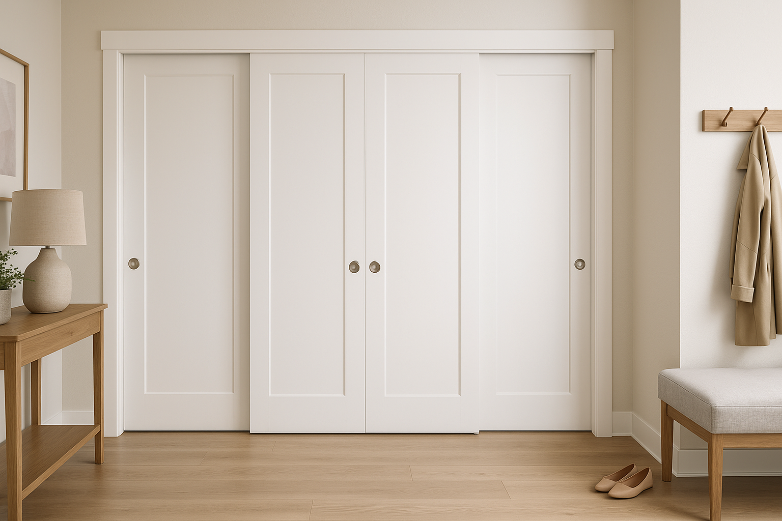 Stanford Style sliding closet doors in hallway